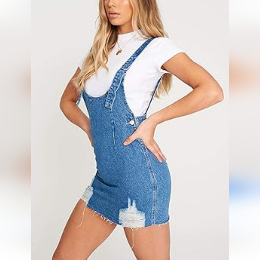 Tiger Mist Denim Jean Overall Dress Jumper